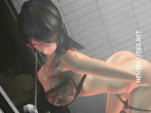Anime Hentai 3D La Mira por la Puerta mientras se toca