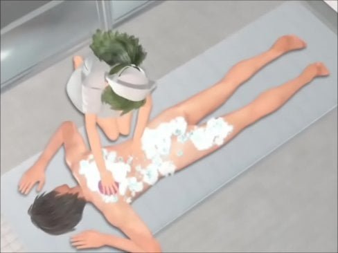Follando con la enfermera que lo baña anime hentai