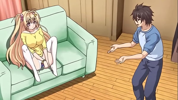 Chico hentai le dice a su sexy hermanastra bimbo que beber su semen la haría más inteligente