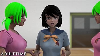 ¡Máquinas de follar BDSM para adolescentes hentai! ¡El maestro gigante también chupa la polla!