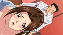 Hentai MILF con tetas naturales intenta sexo en ascensor