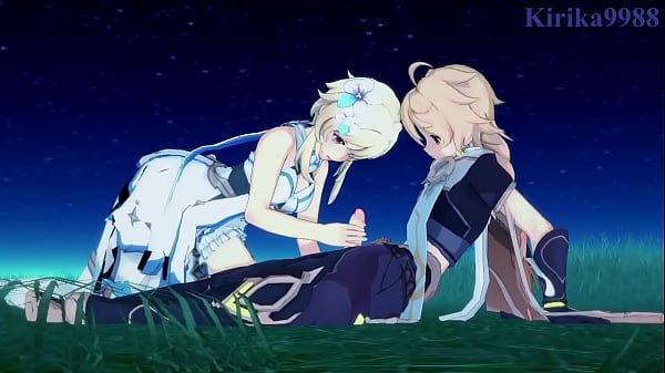 Lumine y Jean Gunnhildr y Aether sexo intenso. – Impacto de Genshin Hentai