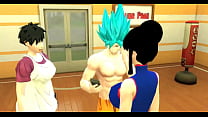Goku y su familia: pecas, mamas y cogimientos en un espejo