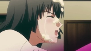 Chica anime tetona de uniforme mamándole la verga grande en fiesta