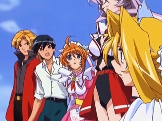 Chicas anime de tetonas hablando en un mundo fantástico