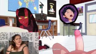 Trio de chicas anime en clase de escuela