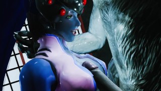 Widowmaker de Skyrim hentai 3D con criaturas bestiales y tentáculos follando