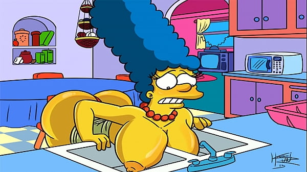 Marge Simpson hentai tetona follando en la encimera de la cocina sin censura