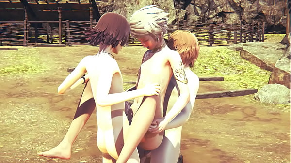 Jin, femboy sexy de anime, mamándole la verga grande y sexo anal con corrida interna