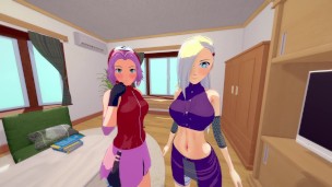 Foursome caliente con Sakura y Ino – Hentai de Naruto Boruto