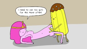 La princesa Bubblegum se futa con un guardia de bananas – Parodia pornográfica de Tiempo de Aventura