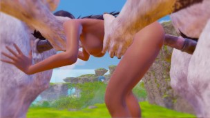 Sexo con monstruos peludos POV LENTO porno en 3D