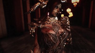 Reina arácnida, monstruo de Skyrim: Hentai femenino en entorno oscuro