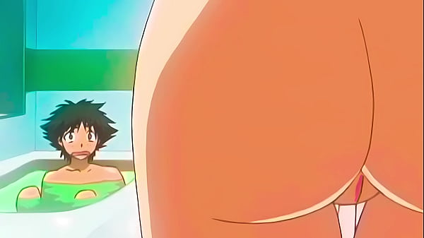 Chica de hentai dándole una paja a un hombre en el baño
